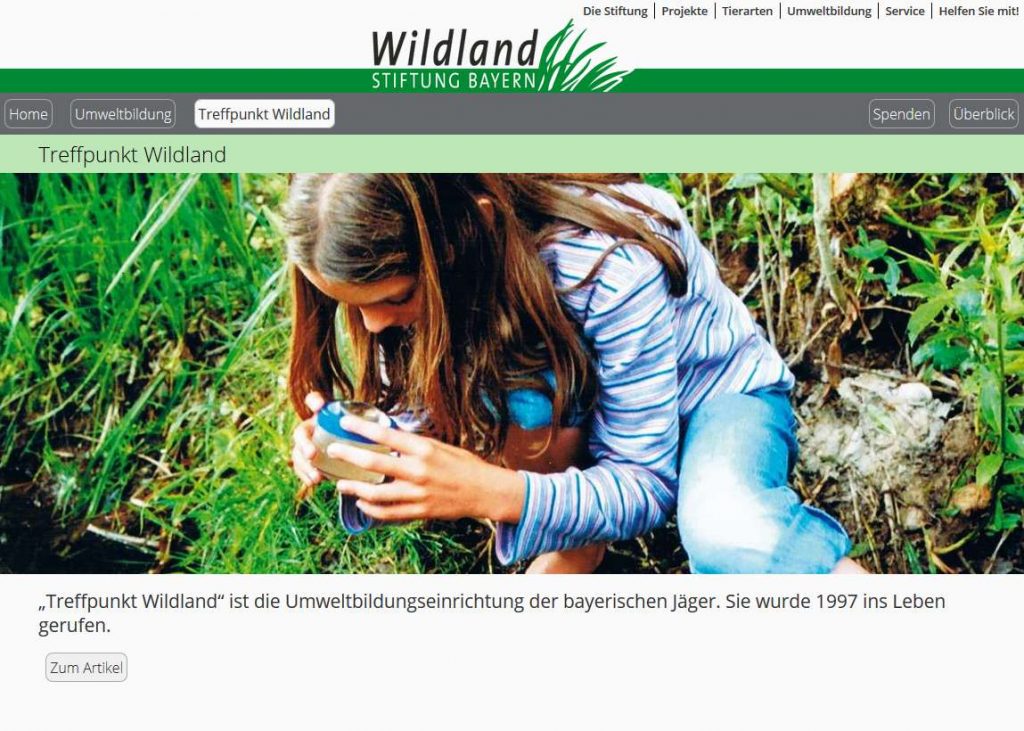 Internet-Auftritt ©Wildland-Stiftung Bayern