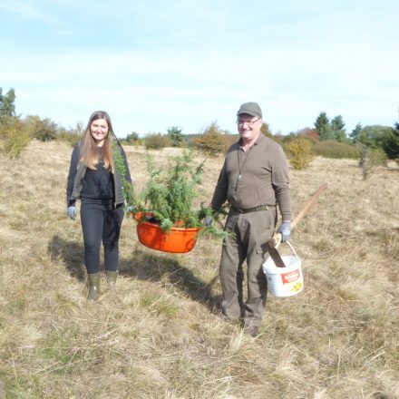 Jäger pflanzen Wacholderbüsche©Wildland-Stiftung Bayern